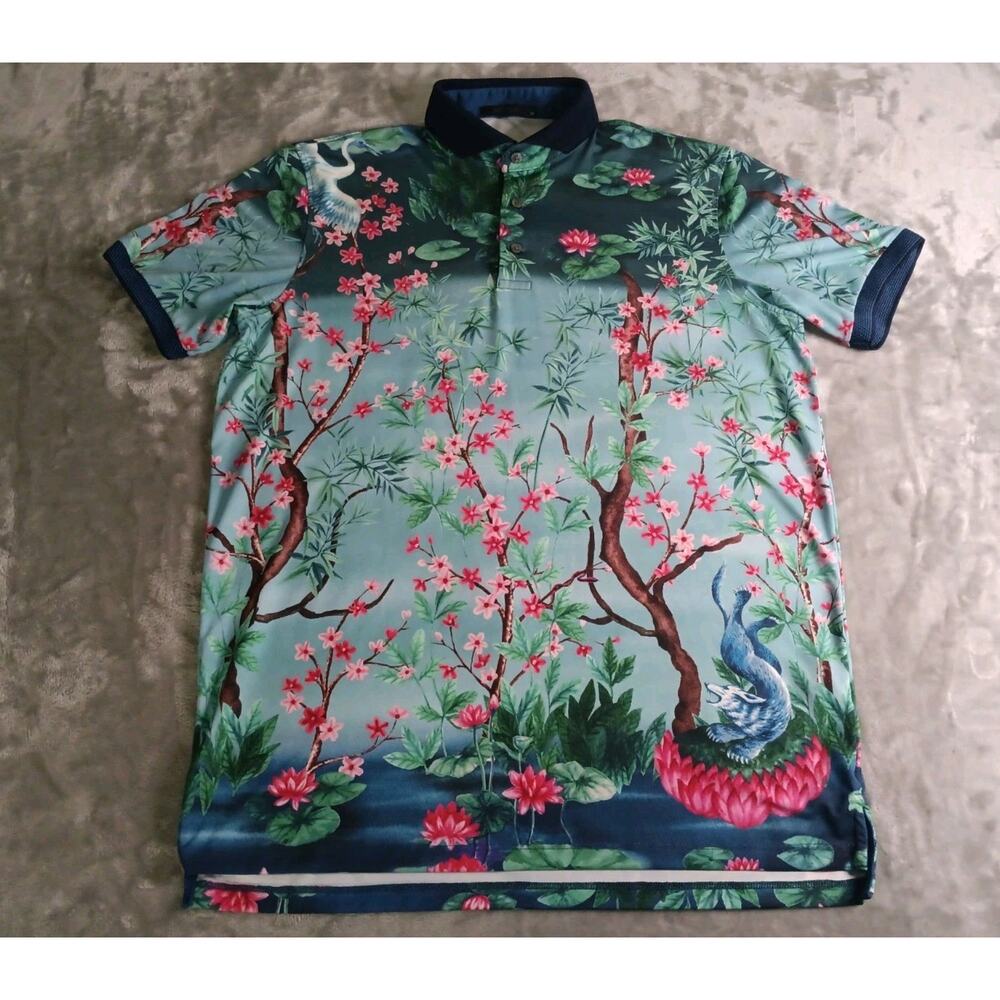 Greyson Magic Garden Polo Shirt Mens Medium
